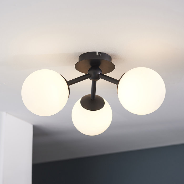 Pulsa - 3 Light Bathroom Semi Flush Ceiling Light