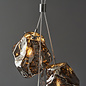 Rock - Silver Glass and Chrome 3 Light Pendant Light