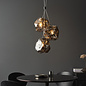 Rock - Silver Glass and Chrome 3 Light Pendant Light