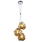 Rock - Bronze Glass and Chrome 3 Light Pendant Light