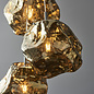 Rock - Bronze Glass and Chrome 3 Light Pendant Light