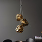 Rock - Bronze Glass and Chrome 3 Light Pendant Light