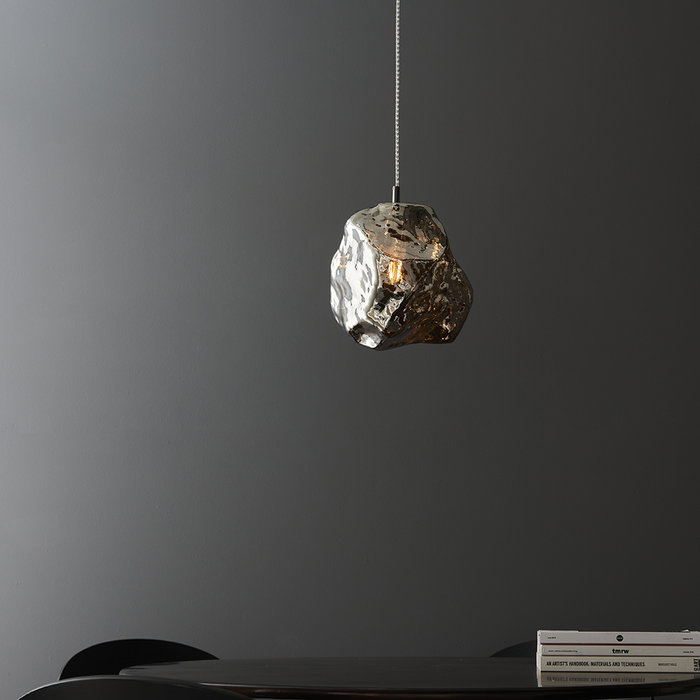 Rock - Chrome Glass Pendant Light