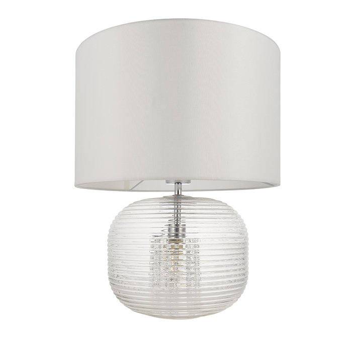 Westcombe - Glass Base 2 Light Table Lamp with Ivory Shade