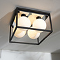 Leeman - Black Square Frame Bathroom Ceiling Light