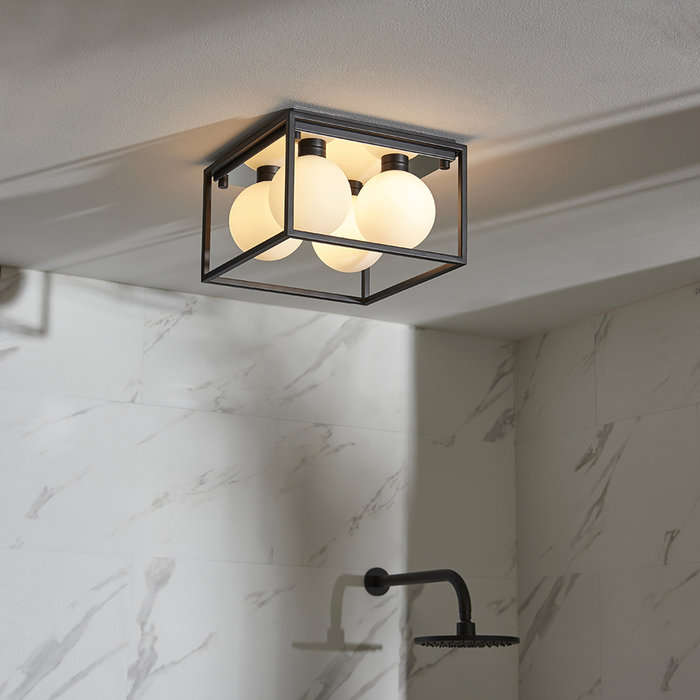 Leeman - Black Square Frame Bathroom Ceiling Light