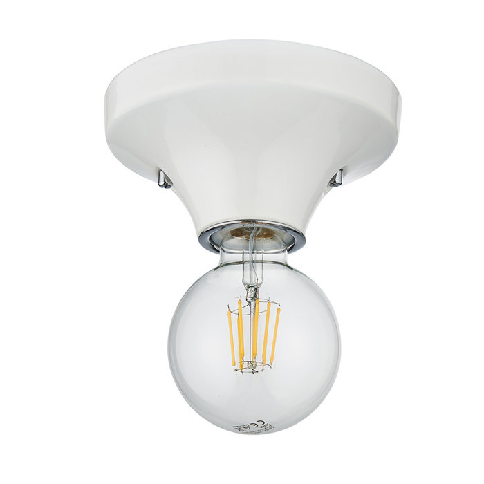 Howse - White Ceramic Flush Bathroom Ceiling Light