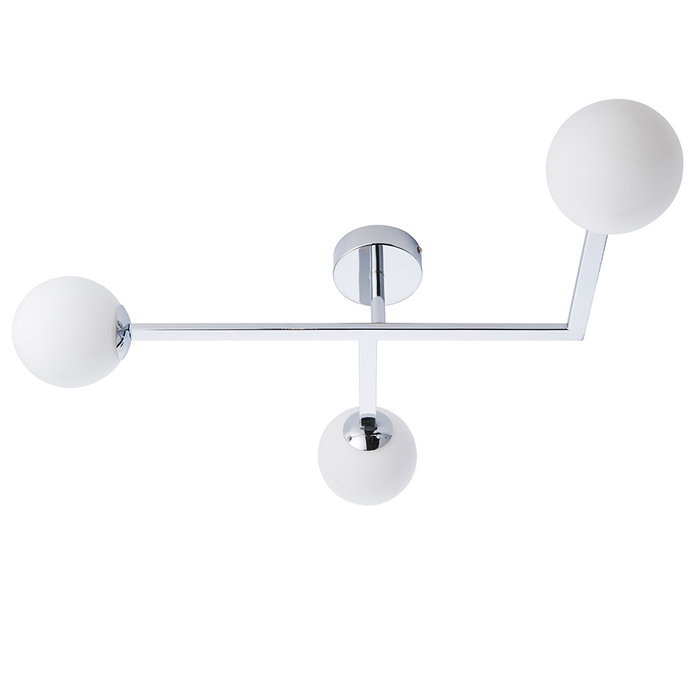 Cowling - Chrome and Opal Semi-Flush Ceiling Light