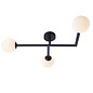 Cowling - Black and Opal Semi Flush Ceiling Light