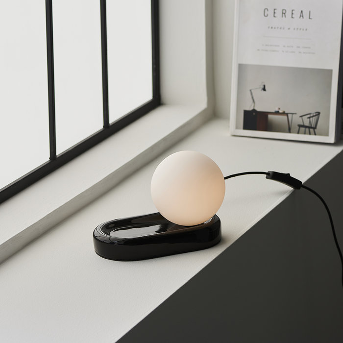 Cowling -  Black Ceramic and Opal Table Lamp