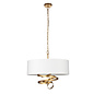 Murton - Gold Ribbon Pendant Light with Ivory Shade