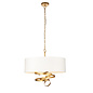 Murton - Gold Ribbon Pendant Light with Ivory Shade