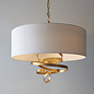 Murton - Gold Ribbon Pendant Light with Ivory Shade