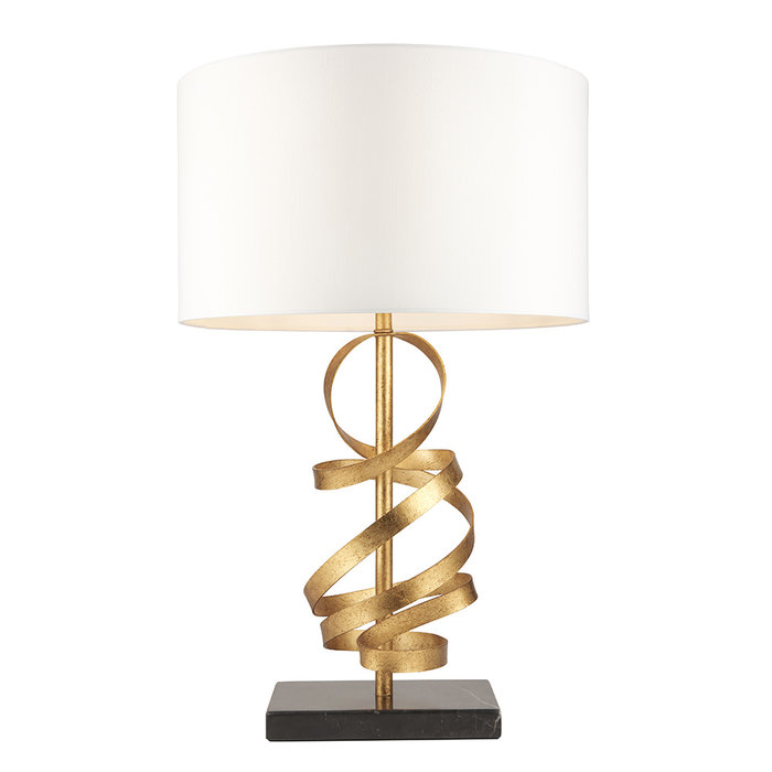 Murton - Gold Ribbon Table Lamp with Ivory Shade