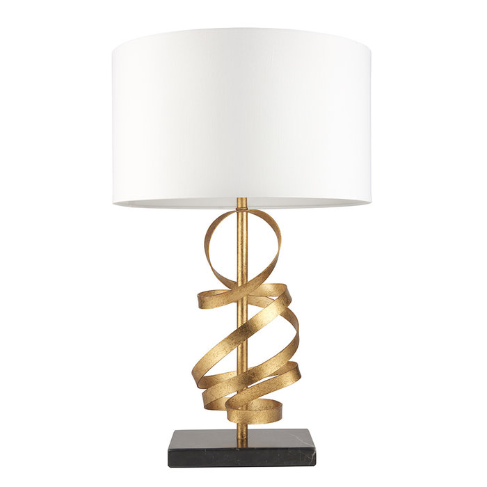 Murton - Gold Ribbon Table Lamp with Ivory Shade