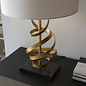 Murton - Gold Ribbon Table Lamp with Ivory Shade