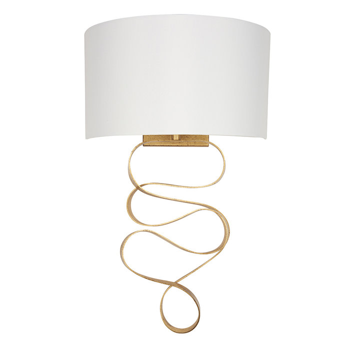 Murton - Gold Ribbon LED Wall Light with Ivory Shade