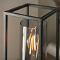 Hawnby - Industrial Geometric Table Lamp with Grey Glass Shade