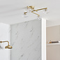 Danby - Brushed Gold Semi Flush Ceiling Light with Ribbed Glass Shades