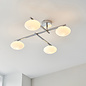 Danby - Chrome Semi Flush Ceiling Light with Opal Glass Shades