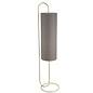 Rowantree - Oval Antique Brass Floor Lamp with Grey Shade