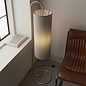 Rowantree - Oval Antique Brass Floor Lamp with Grey Shade