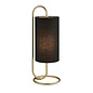 Rowantree - Oval  Antique Brass Table Lamp with Black Shade