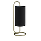 Rowantree - Oval  Antique Brass Table Lamp with Black Shade