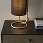 Rowantree - Oval  Antique Brass Table Lamp with Black Shade