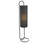 Rowantree - Oval Matt Black Floor Lamp with Black Shade