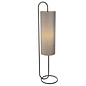 Rowantree - Oval Matt Black Floor Lamp with Grey Shade