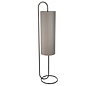 Rowantree - Oval Matt Black Floor Lamp with Grey Shade