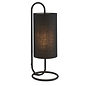 Rowantree - Oval Matt Black Table Lamp with Black Shade