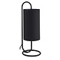 Rowantree - Oval Matt Black Table Lamp with Black Shade