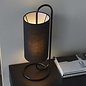 Rowantree - Oval Matt Black Table Lamp with Black Shade