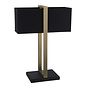 Eskdale - Rectangle Antique Brass Table Lamp with Black Shade