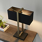 Eskdale - Rectangle Antique Brass Table Lamp with Black Shade