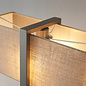 Eskdale - Rectangle Satin Nickel Table Lamp with Natural Shade