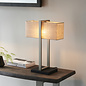 Eskdale - Rectangle Satin Nickel Table Lamp with Natural Shade