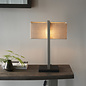 Eskdale - Rectangle Satin Nickel Table Lamp with Natural Shade