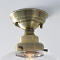 Caygill - Antique Brass Semi Flush Ceiling Light with Glass Shade