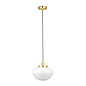 Caygill - Brass Pendant Light with Opal Glass Shade