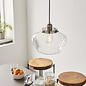 Caygill - Bright Nickel Pendant Light with Glass Shade