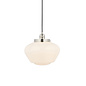 Caygill - Bright Nickel Pendant Light with Opal Glass Shade