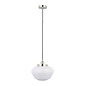 Caygill - Bright Nickel Pendant Light with Opal Glass Shade