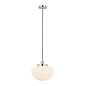 Caygill - Bright Nickel Pendant Light with Opal Glass Shade