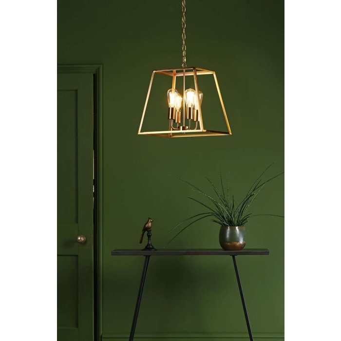 Academy 4 Light Lantern Natural Brass