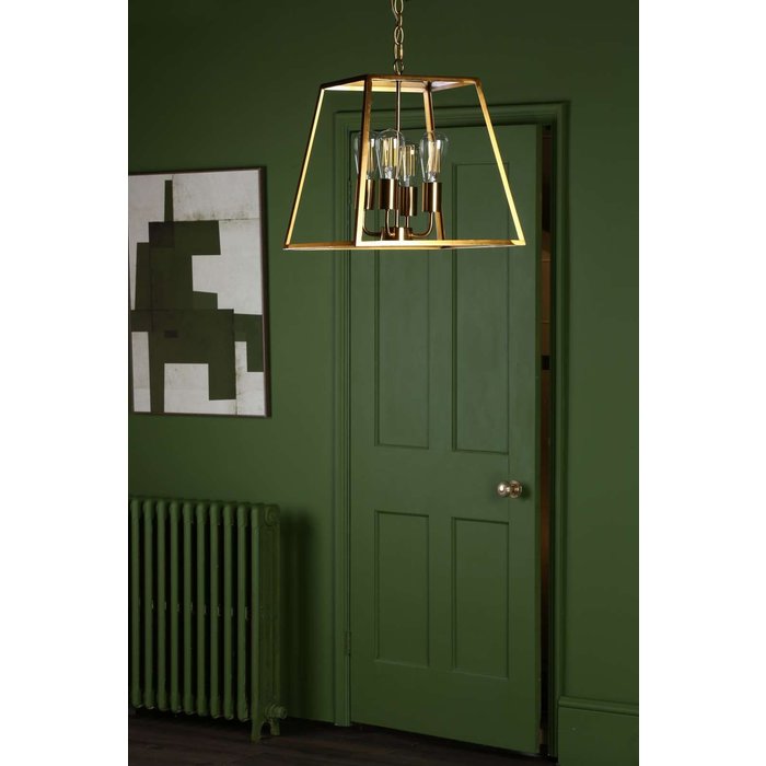 Academy 4 Light Lantern Natural Brass