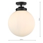 Alrik 1 Light Flush Ceiling Light - Matt Black Opal Glass IP44