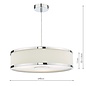 Alvaro 3 Light Single Pendant Light - Polished Chrome Ivory